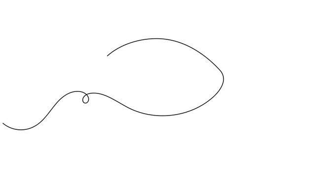 Modern chat speech bubble frame icon sign continuous one line drawing moving on white background minimalist single art advertisement and announcement symbol animation video