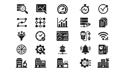 Fototapeta premium Data analytics and technology dashboard interface management icons with business
