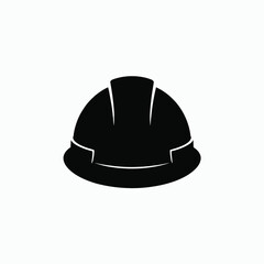 Fototapeta premium Black Hard Hat Silhouette Icon Vector