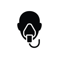 Black Silhouette Oxygen Mask on Human Head Icon Vector © S.M. Moinuddin Alam