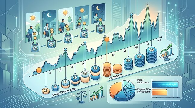 Infographic comparing dollar cost averaging and lump sum investments