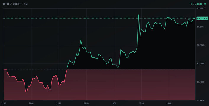 Bitcoin price chart on a trading platform showing market volatility and realtime cryptocurrency price movement in usdt