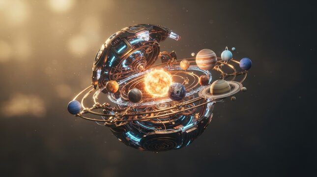 Mechanical orrery model of the solar system