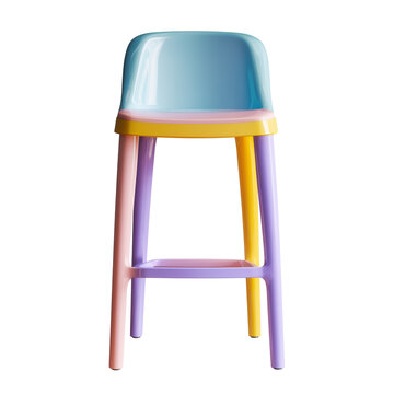 Modern colorful bar stool with gradient seat and vibrant legs for contemporary caf&eacute; or home decor