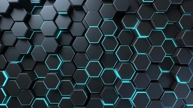 Hexagonal honeycomb texture loop, seamless geometric pattern, modern abstract background, endless