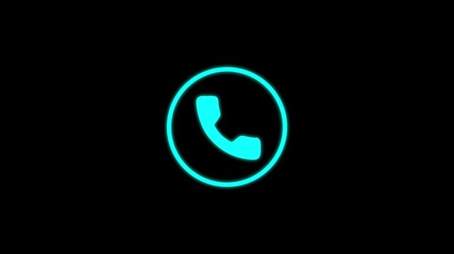 Incoming call icon animation with phone symbol and ringing call status