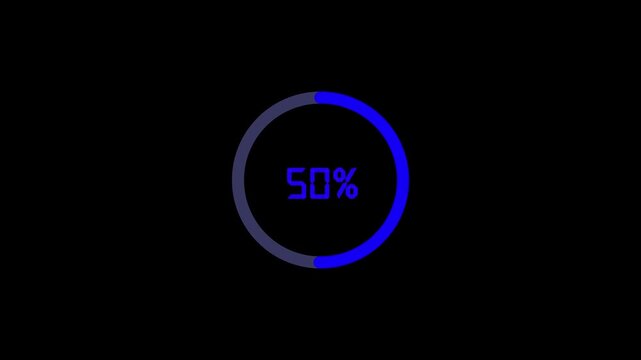 1 minutes 40 second simple countdown timer animation.  1 minutes 40 second to 0 timer countdown. hud icon loading  1 minutes 40 seconds countdown timer animation on Black background.