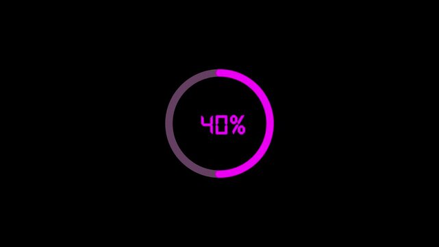 1 minutes 20 second simple countdown timer animation. 1 minutes 20 second to 0 timer countdown. hud icon loading 1 minutes 20 second countdown timer animation on Black background.