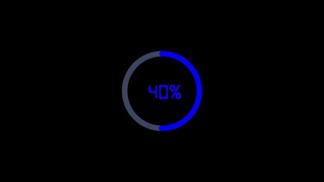 1 minutes 20 second simple countdown timer animation. 1 minutes 20 second to 0 timer countdown. hud icon loading 1 minutes 20 second countdown timer animation on Black background.