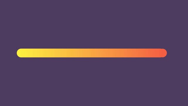 Orange gradient progress bar animated loading bar on dark background. UI loader element animation. Interface component HD video for web design. Minimalist flat progress indicator motion graphic