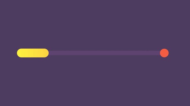 Loop orange gradient progress bar animated loading bar on dark background. UI loader element animation. Interface component HD video for web design. Minimalist flat progress indicator motion graphic