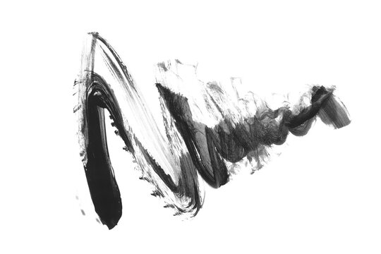 abstract painted watercolor brush strokes, grunge scribble lines isolated on white background, 