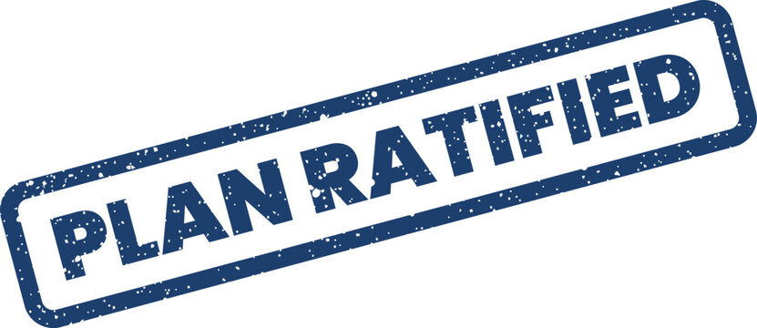 Rectangular rubber stamp icon with grunge texture for business official documentation and confirmed plan ratification