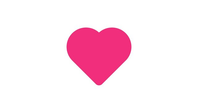 Animated video footage of a looping EKG heart rate monitor inside a pulsing pink heart symbol.
