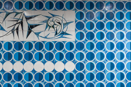 Blue Tile Pattern Detail