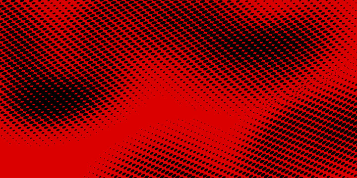 halftone dots. Red dots on black background with copy space