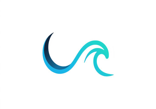 Minimalist wave logo design for branding and marketing. Abstract fluid line art symbolizing motion and growth.