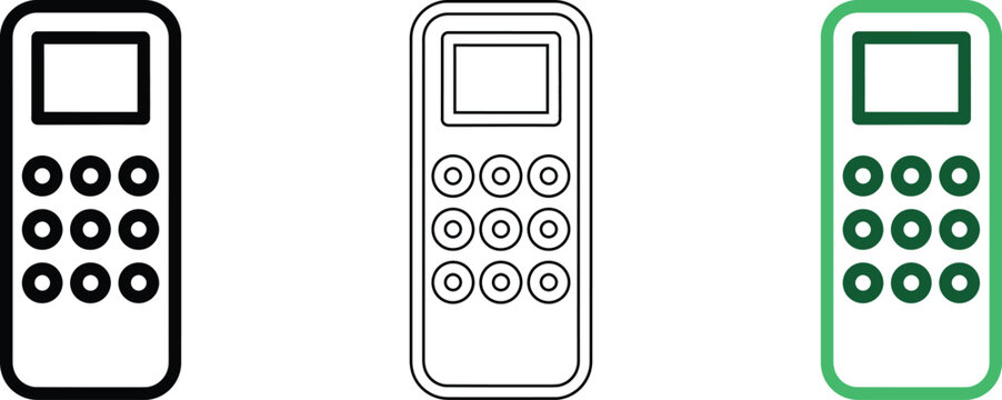Remote control icon set isolated on transparent background outline filled remote control icon vector.