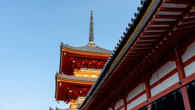 Kiyomizu-dera Temple in Kyoto on a clear day