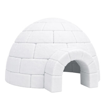 White igloo building material set isolated on transparent background png cutout