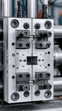 Precision Injection Mold Tooling Block for Industrial Manufacturing with Copy Space