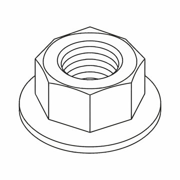 Professional Line Drawing of a Hex Socket Head Cap Screw or Bolt with Concentric Circles Inside the Socket