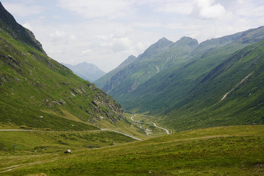 Paznaun valley high mountain road, the Austrian Alps    