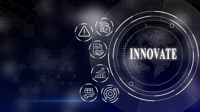 Modern digital interface with global network icons and security symbols