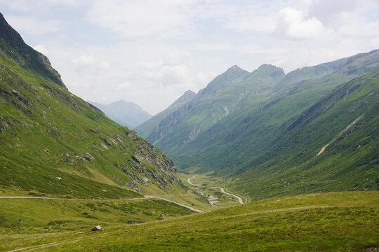 Paznaun valley high mountain road, the Austrian Alps    