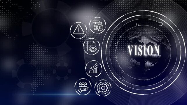 Modern digital icons with globe and network elements