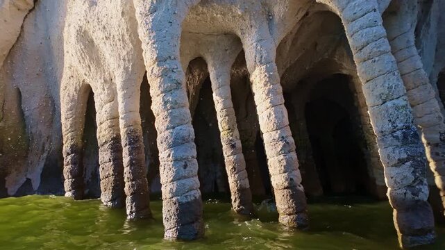Crowley Lake Stone Columns glow vibrant at sunset