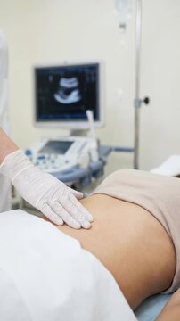 Hepatic tissue scan: liver ultrasound, medical diagnose, patient abdomen, health care, clinical exam, hepatitis check, organ screen, internal view, human body, disease detect, abdomen palpate.