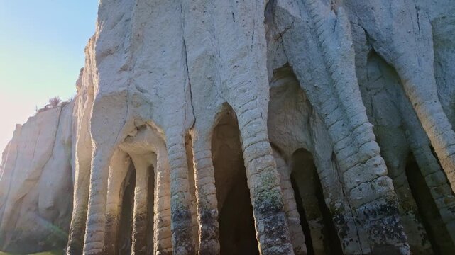 Crowley Lake Stone Columns glow vibrant at sunset