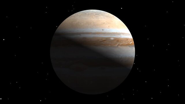 Jupiter rotating in space three frame composite footage of planetary movement video planet rotation space outer gas giant solar system astronomy universe