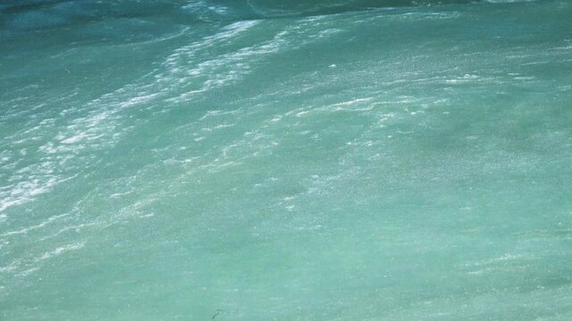 Ice fat on Azov Sea. In calm frosty weather, even salt water freezes, pancake ice forms, and when pores filled, ice crystals merge into flexible mass that extinguishes waves. Like fat skin of sea lion