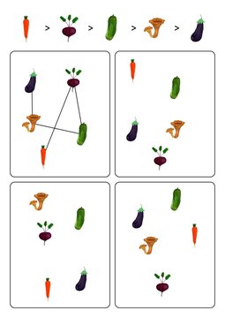 A hand-drawn logic sequence matching game page