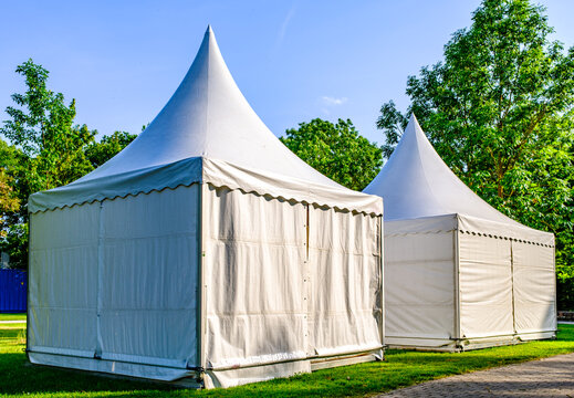 typial event tents at a market