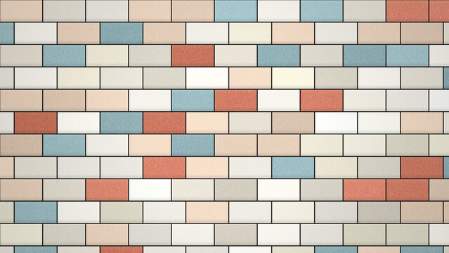 Abstract multicolored brick wall seamless background pattern