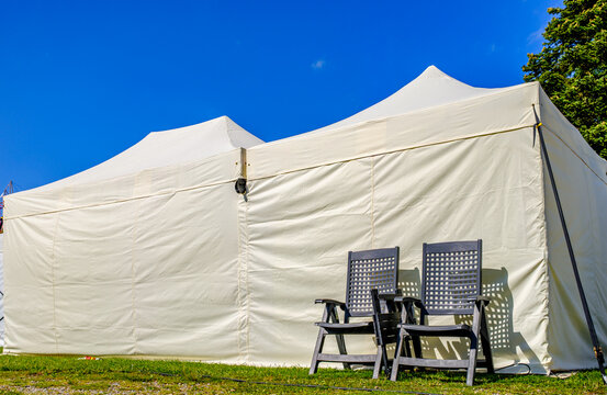 typial event tents at a market