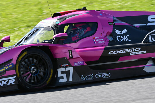 Scarperia, Italy - April 25th 2025: Nova NP02 Prototype in action during Ultimate Cup Series at Mugello Circuit in Italy.