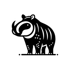 Obraz premium Babirusa icon 1 vector icon isolated on white background, black and white flat minimal design