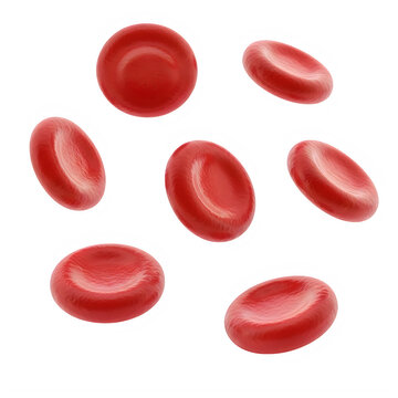 Red blood cells floating