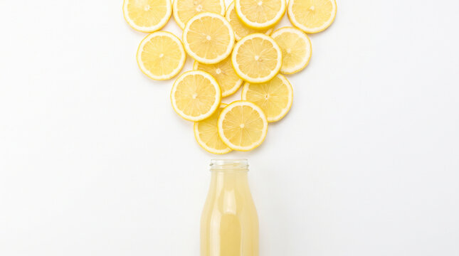 Freshly squeezed lemon juice in clear glass pitcher with ice cubes and lemon slices for national lemon juice day celebration citrous beverage vitamin c summer refreshment