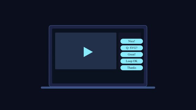 Interactive player interface with dynamic feedback buttons and playback controls animation 4k