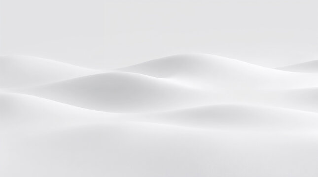 Abstract white fluid wave background with soft shadows and copy space