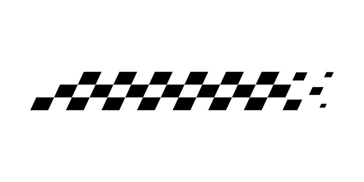 Black and white checkered racing flag pattern with a speed motion effect