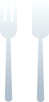 Kitchenware cutlery fork and spoon set restaurant menu food app icon flat vector illustration.