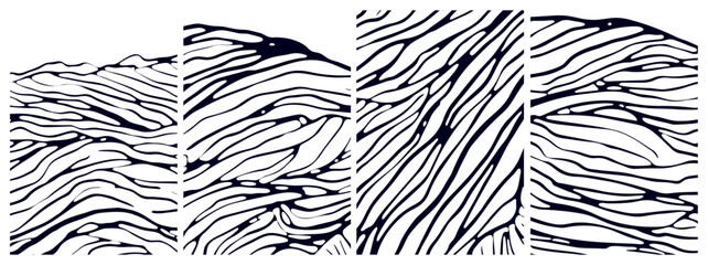 Obraz premium Set of hand-drawn organic textures. Background for branding, textiles, and organic-style designs. Vector illustration.