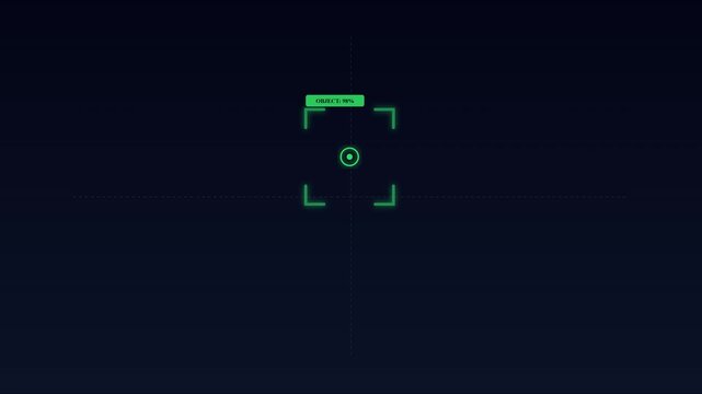 Digital target tracking hud interface with scanning recognition overlay animation 4k