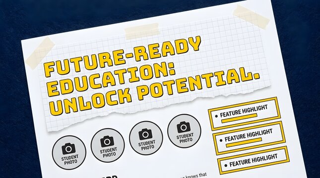 Future ready education unlock potential educational flyer template with template